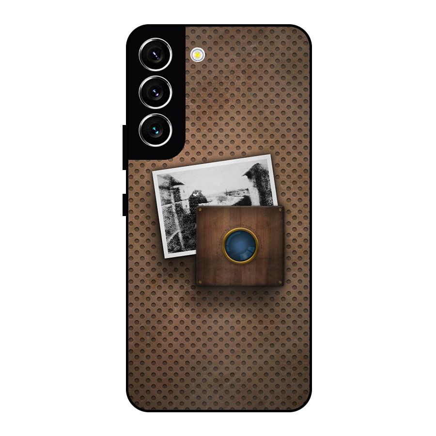 Vintage Wood Camera Metal Back Case for Galaxy S22 5G