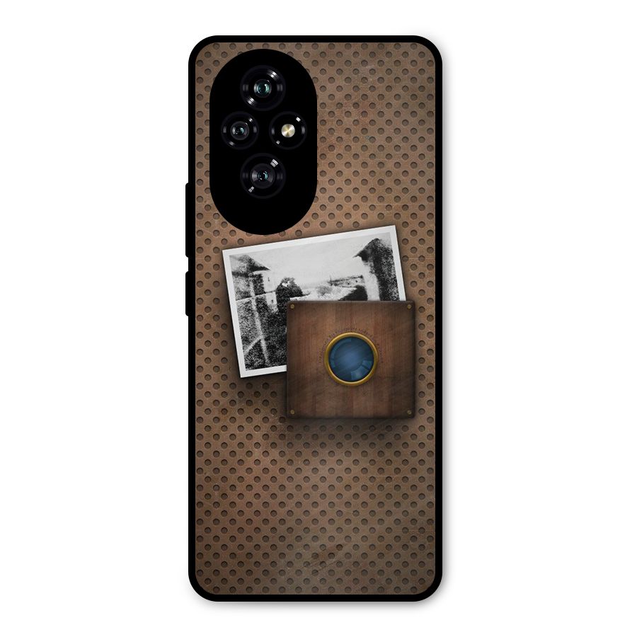 Vintage Wood Camera Metal Back Case for Honor 200