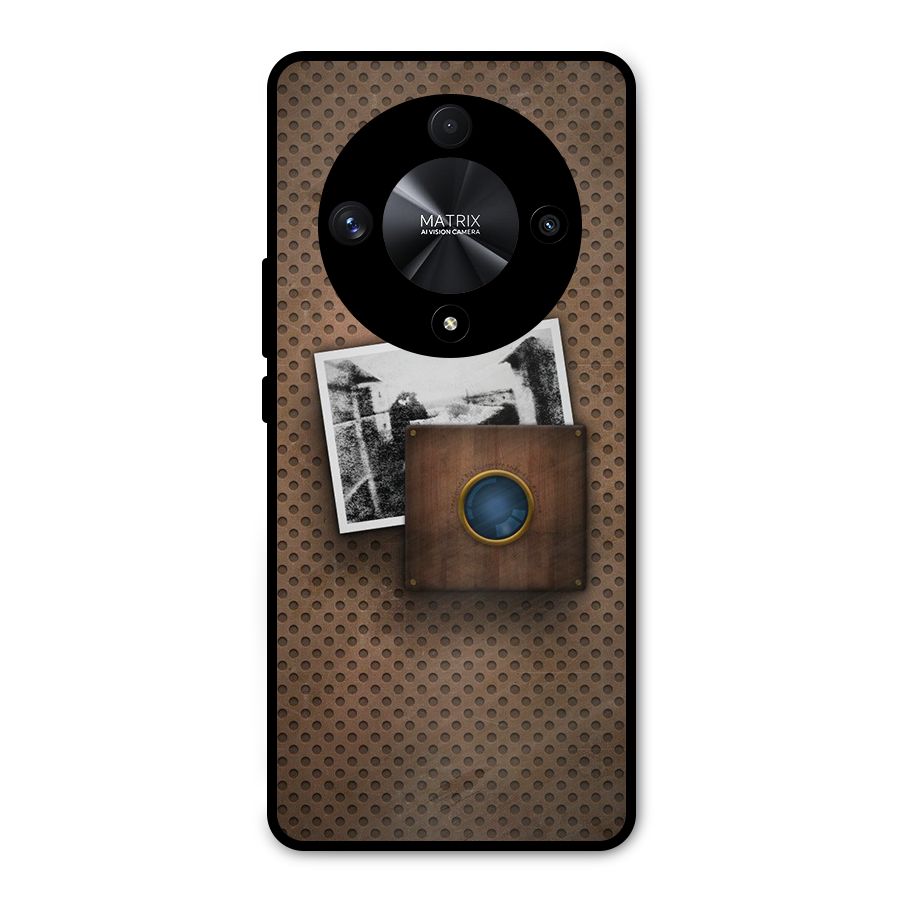 Vintage Wood Camera Metal Back Case for Honor X9b