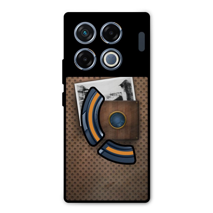 Vintage Wood Camera Metal Back Case for Infinix GT 20 Pro