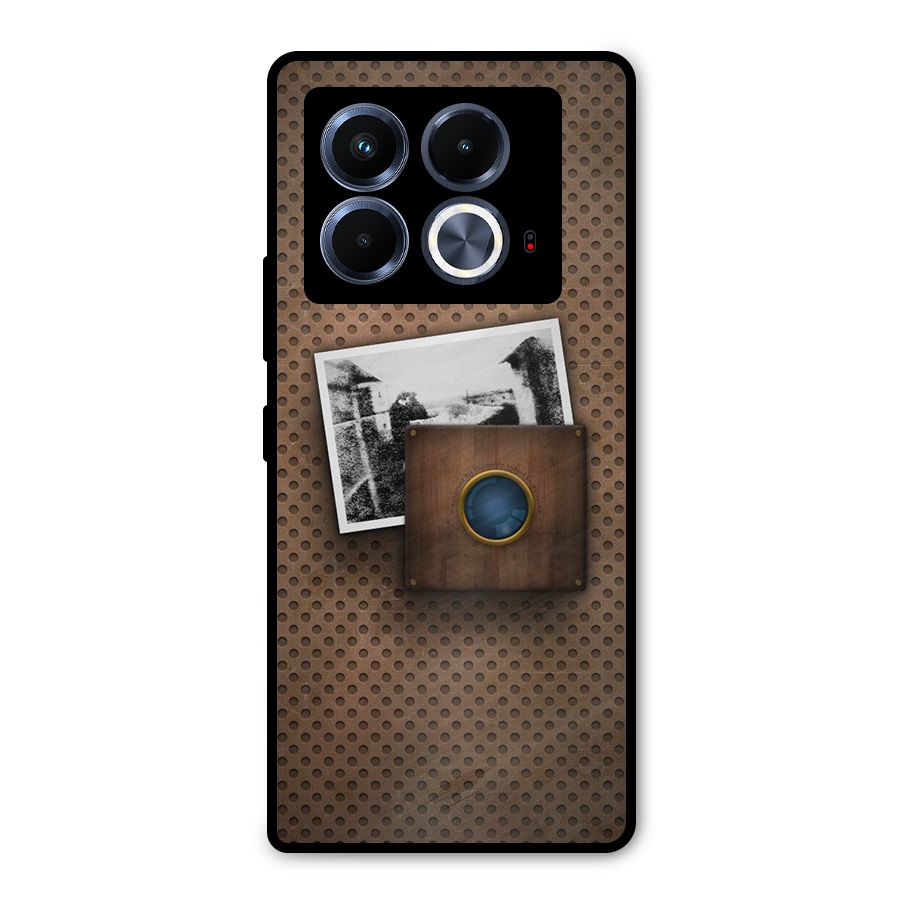Vintage Wood Camera Metal Back Case for Infinix Note 40 5G