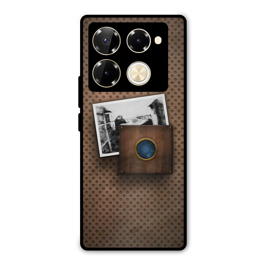 Vintage Wood Camera Metal Back Case for Infinix Note 40 Pro Plus