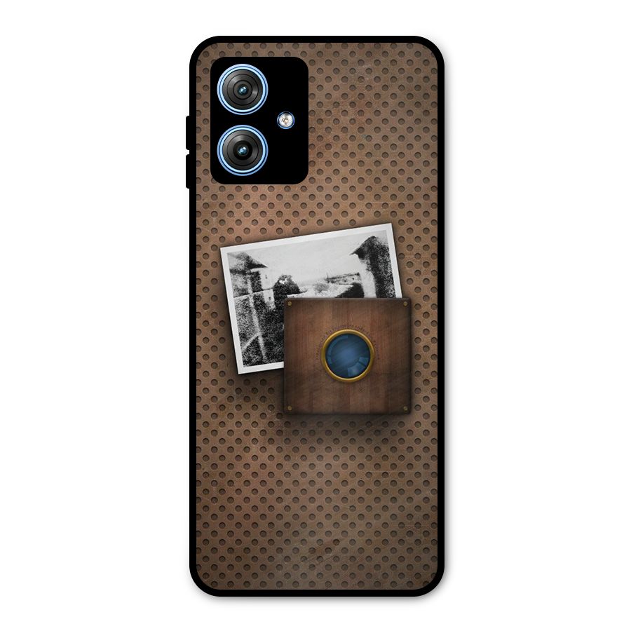 Vintage Wood Camera Metal Back Case for Moto G54