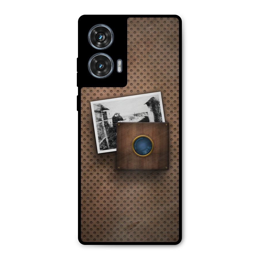 Vintage Wood Camera Metal Back Case for Motorola Edge 50 Fusion