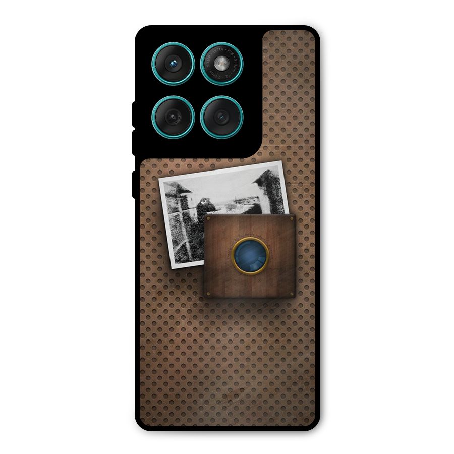 Vintage Wood Camera Metal Back Case for Motorola Edge 60