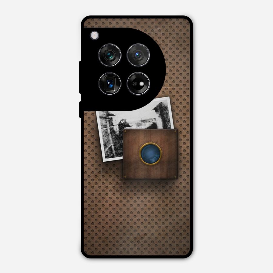 Vintage Wood Camera Metal Back Case for OnePlus 12