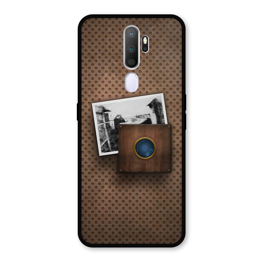 Vintage Wood Camera Metal Back Case for Oppo A9 (2020)