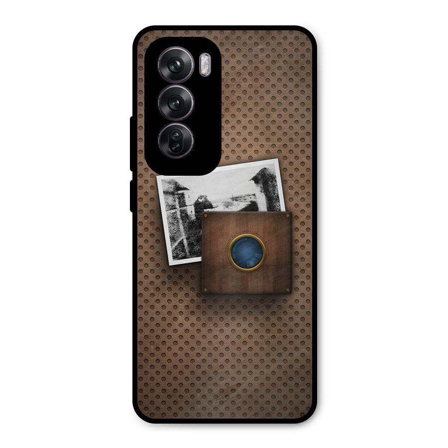 Vintage Wood Camera Metal Back Case for Oppo Reno12 Pro