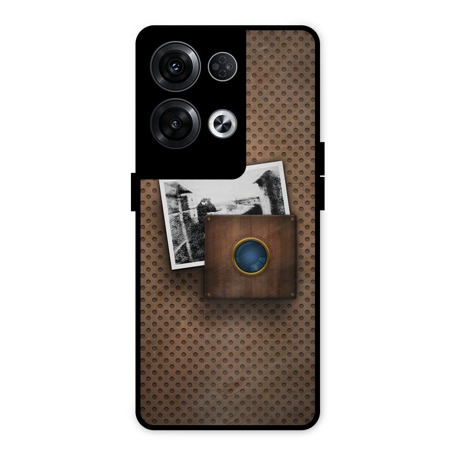 Vintage Wood Camera Metal Back Case for Oppo Reno8 Pro 5G