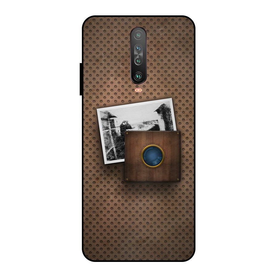 Vintage Wood Camera Metal Back Case for Poco X2