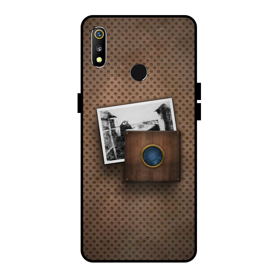 Vintage Wood Camera Metal Back Case for Realme 3i