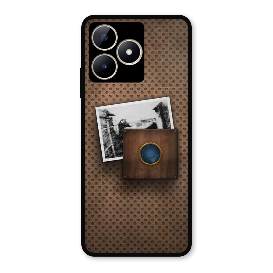 Vintage Wood Camera Metal Back Case for Realme C53