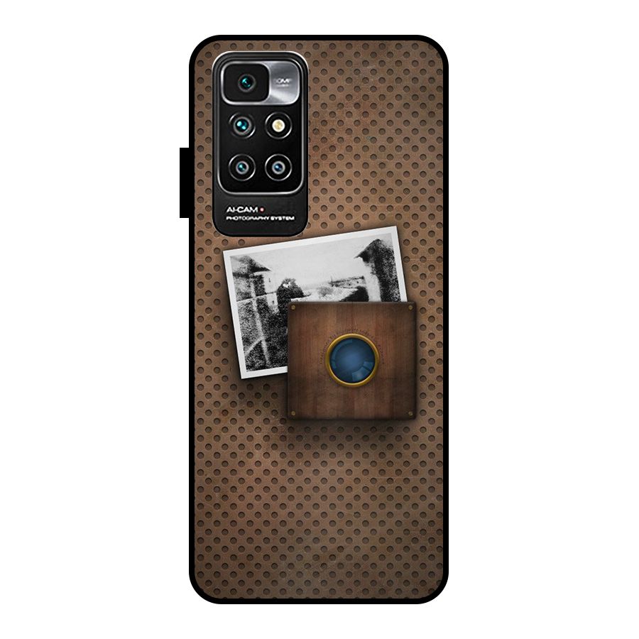 Vintage Wood Camera Metal Back Case for Redmi 10 Prime