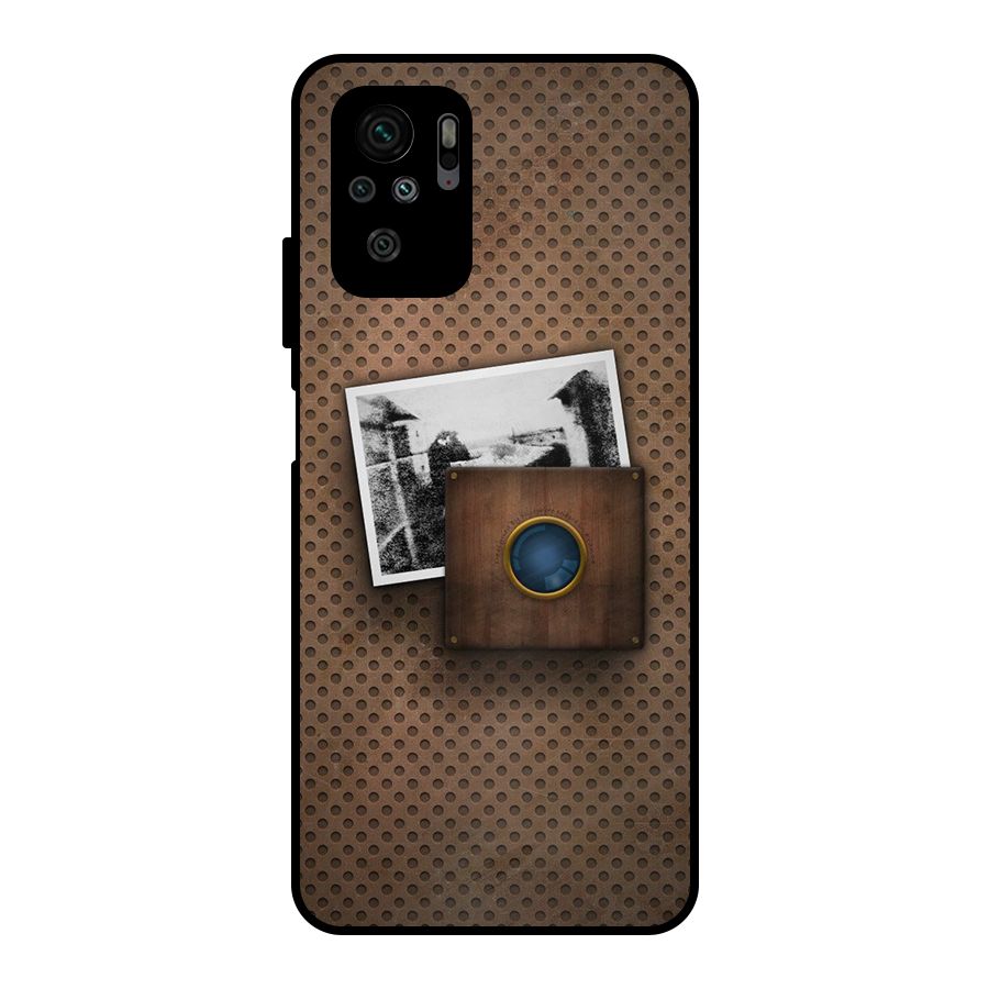 Vintage Wood Camera Metal Back Case for Redmi Note 10S