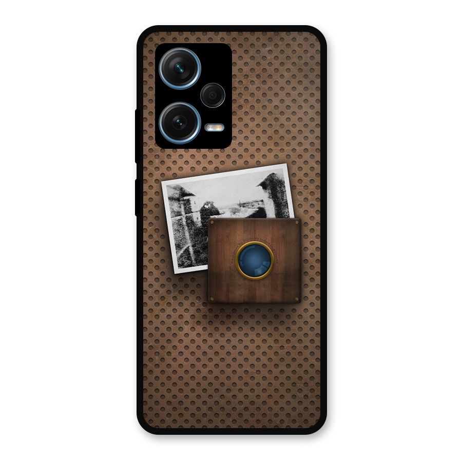 Vintage Wood Camera Metal Back Case for Redmi Note 12 Pro Plus 5G