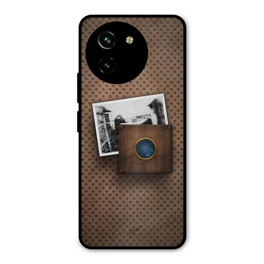 Vintage Wood Camera Metal Back Case for Vivo T3x