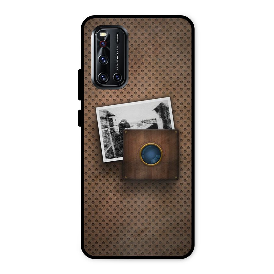 Vintage Wood Camera Metal Back Case for Vivo V19