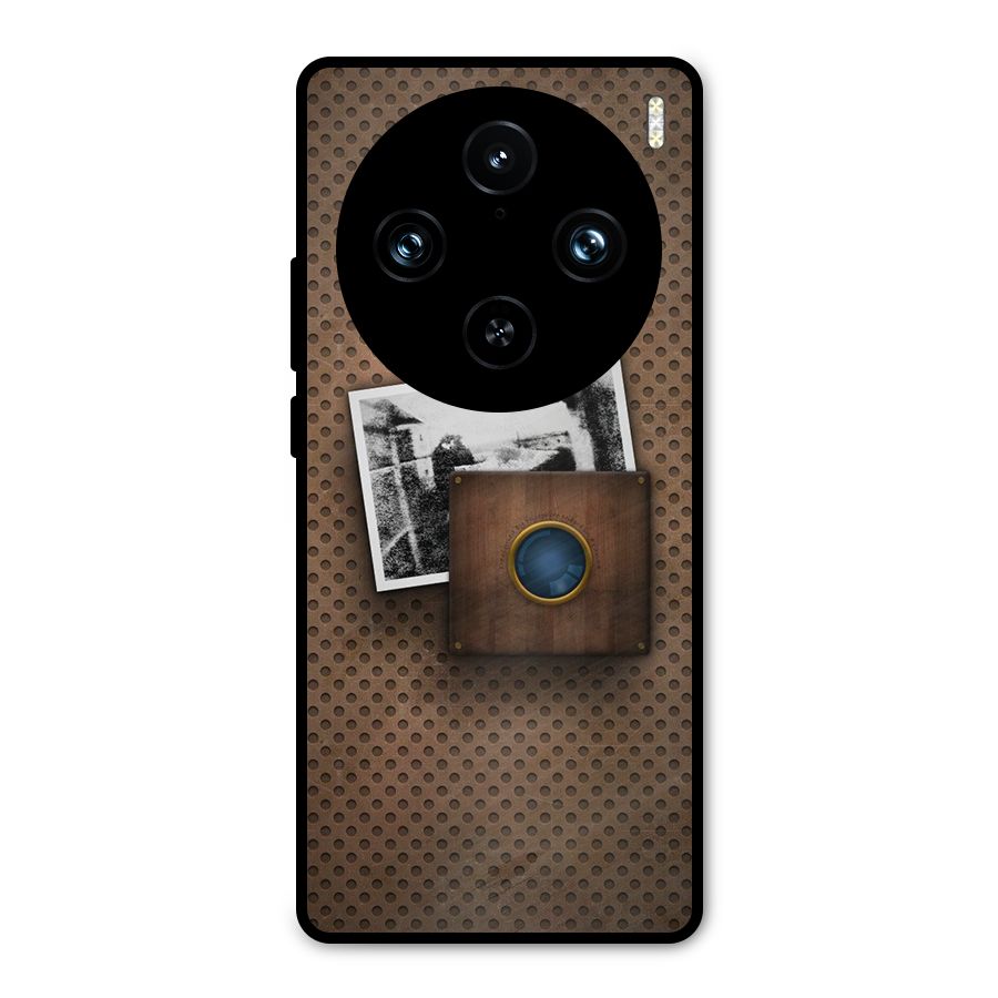 Vintage Wood Camera Metal Back Case for Vivo X100 Pro