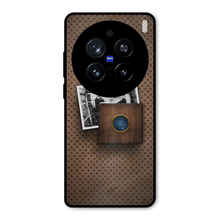Vintage Wood Camera Metal Back Case for Vivo X200 Pro