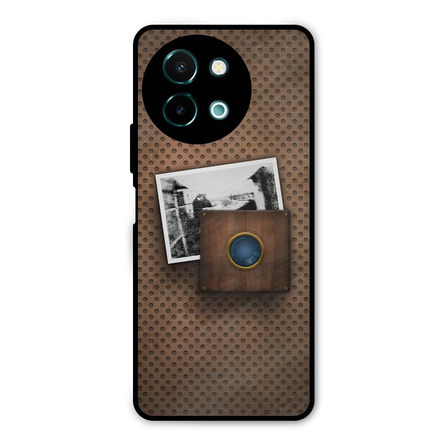 Vintage Wood Camera Metal Back Case for Vivo Y58