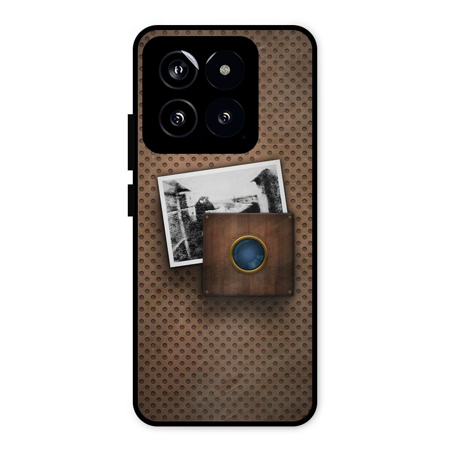 Vintage Wood Camera Metal Back Case for Xiaomi 14