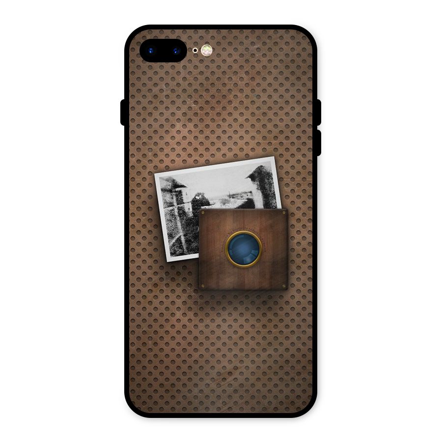 Vintage Wood Camera Metal Back Case for iPhone 8 Plus
