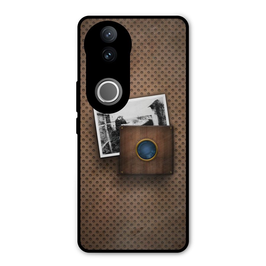 Vintage Wood Camera Metal Back Case for iQOO Z10R