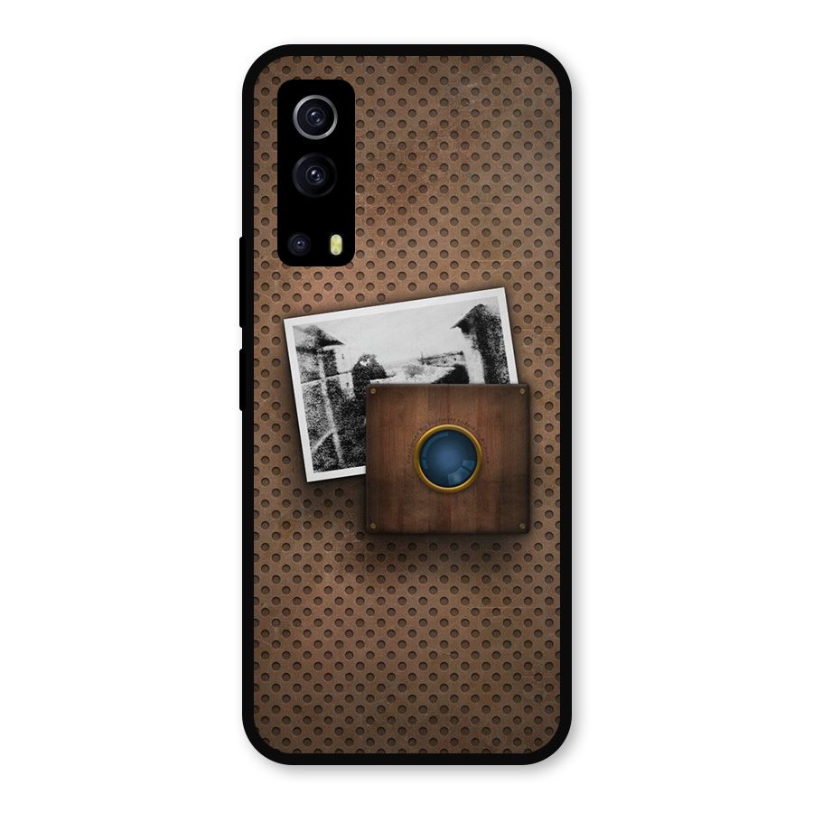 Vintage Wood Camera Metal Back Case for iQOO Z3