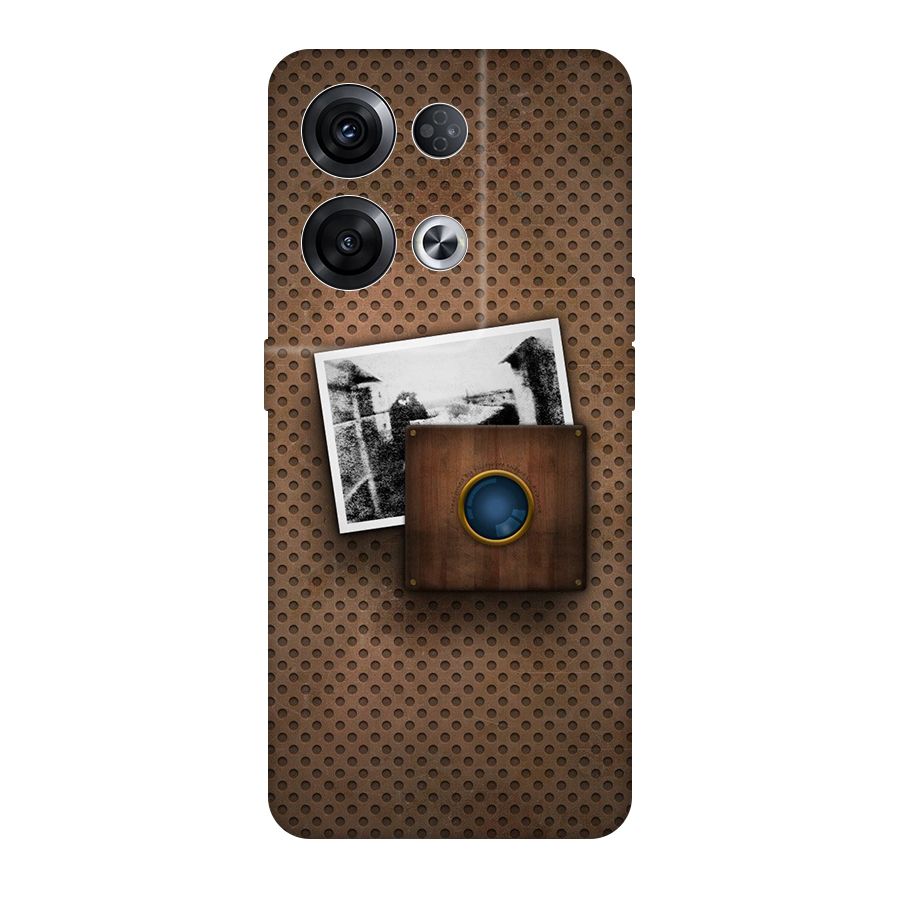 Vintage Wood Camera Original Polycarbonate Back Case for Oppo Reno8 Pro 5G