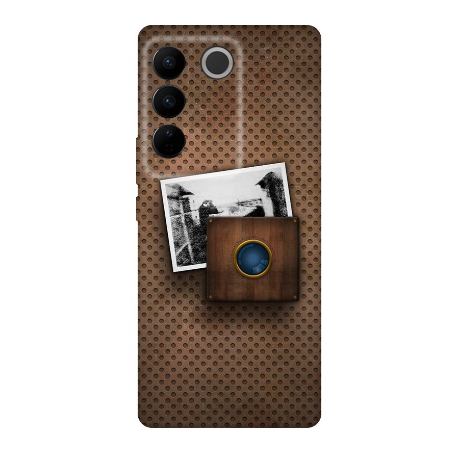 Vintage Wood Camera Original Polycarbonate Back Case for Vivo V27