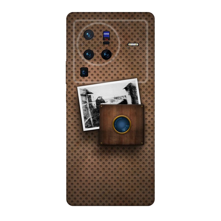Vintage Wood Camera Original Polycarbonate Back Case for Vivo X80