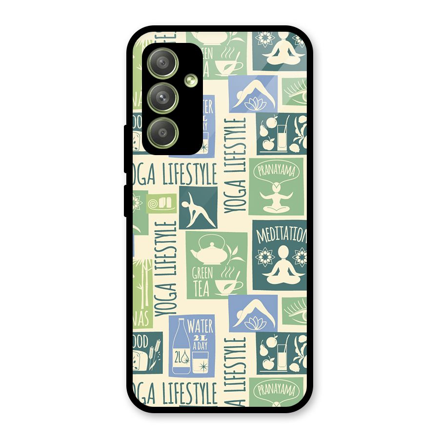 Vintage Yoga Lifestyle Glass Back Case for Galaxy A54