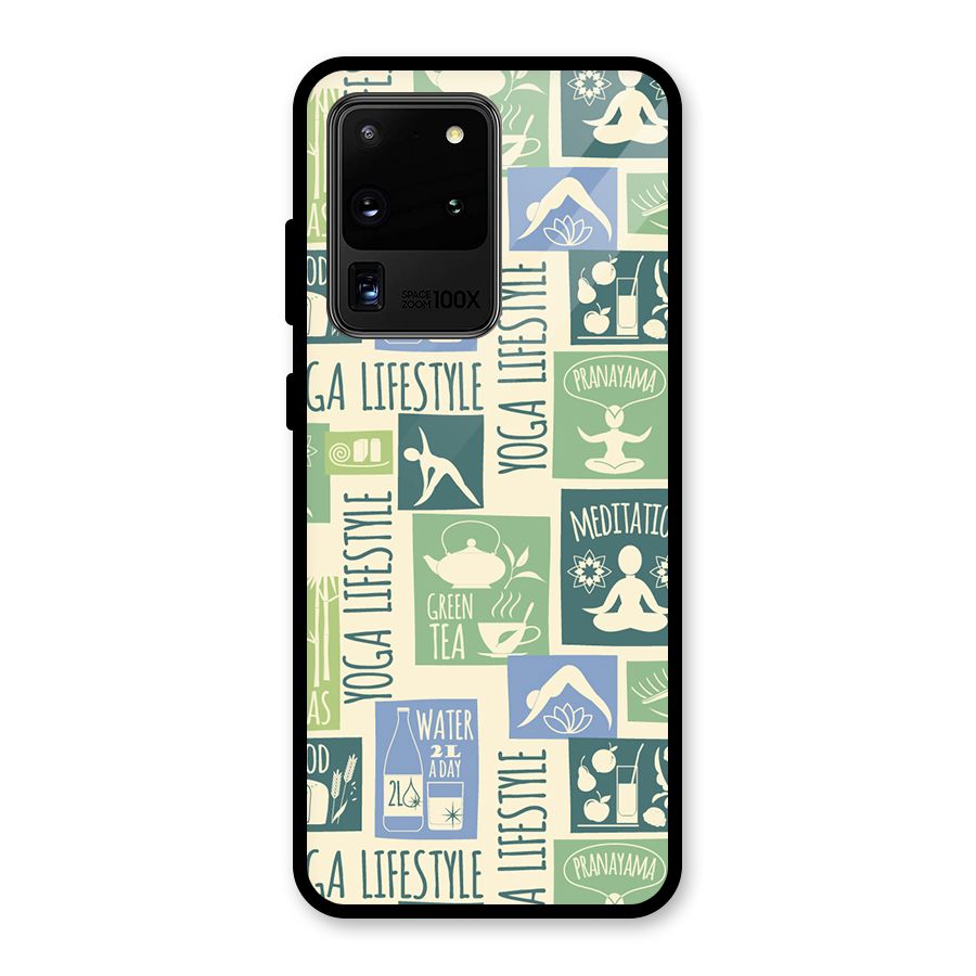 Vintage Yoga Lifestyle Glass Back Case for Galaxy S20 Ultra