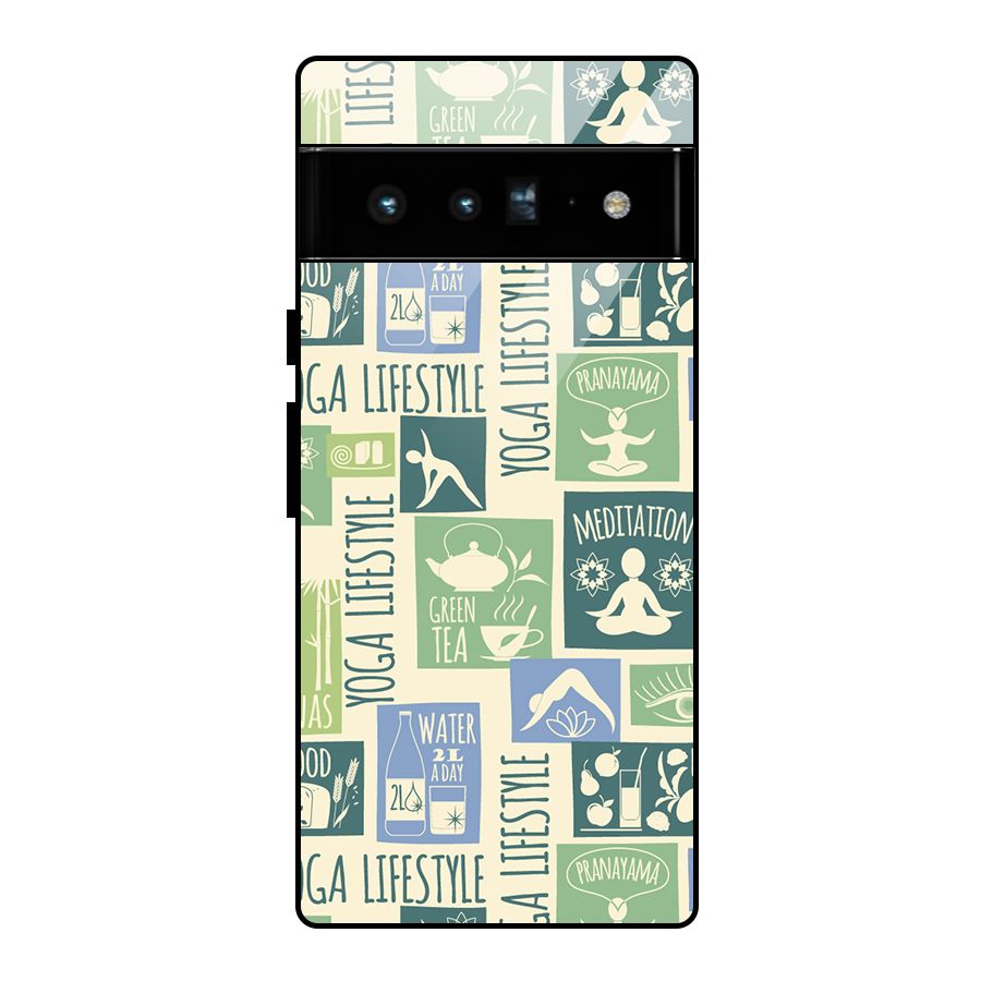 Vintage Yoga Lifestyle Glass Back Case for Google Pixel 6 Pro