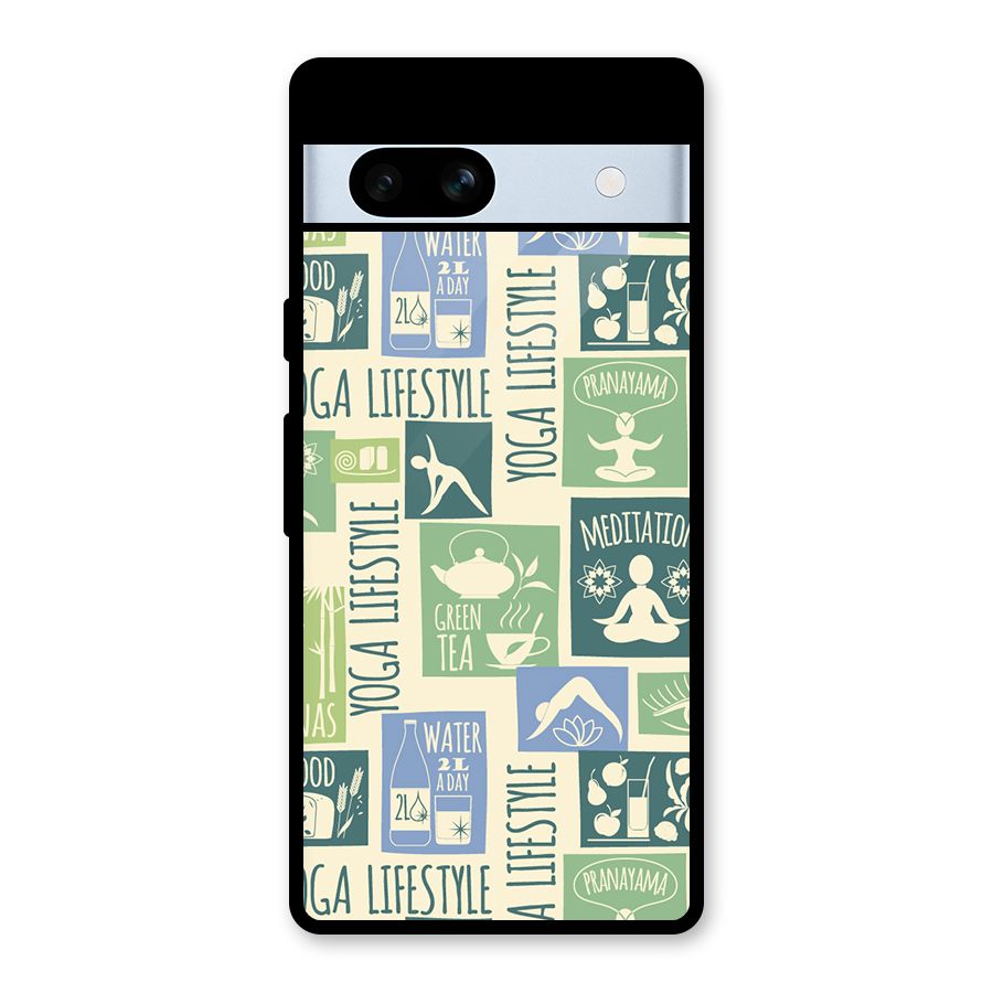 Vintage Yoga Lifestyle Glass Back Case for Google Pixel 7a