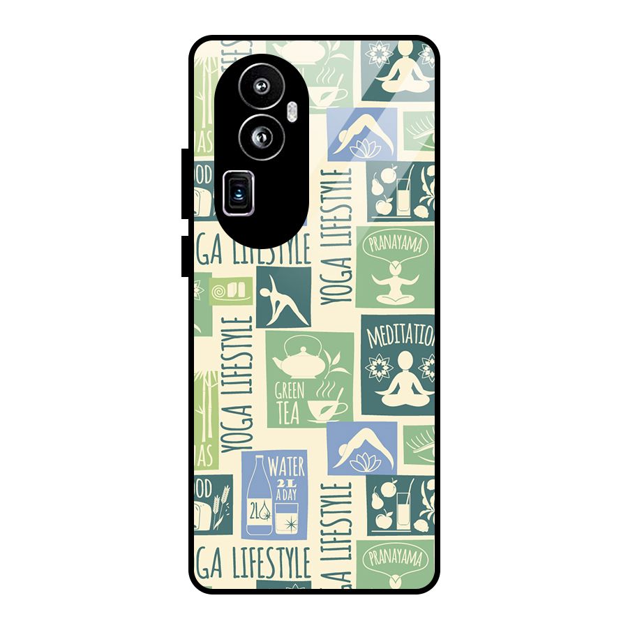 Vintage Yoga Lifestyle Glass Back Case for Oppo Reno10 Pro Plus