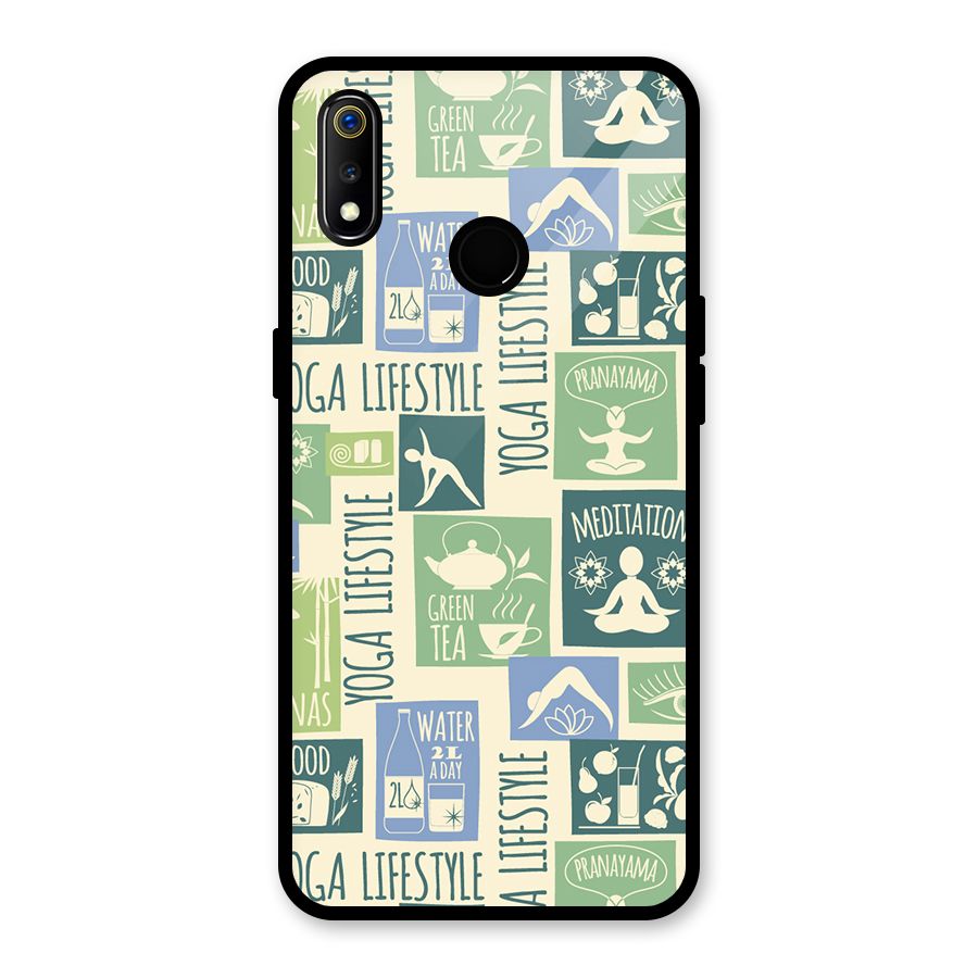 Vintage Yoga Lifestyle Glass Back Case for Realme 3i