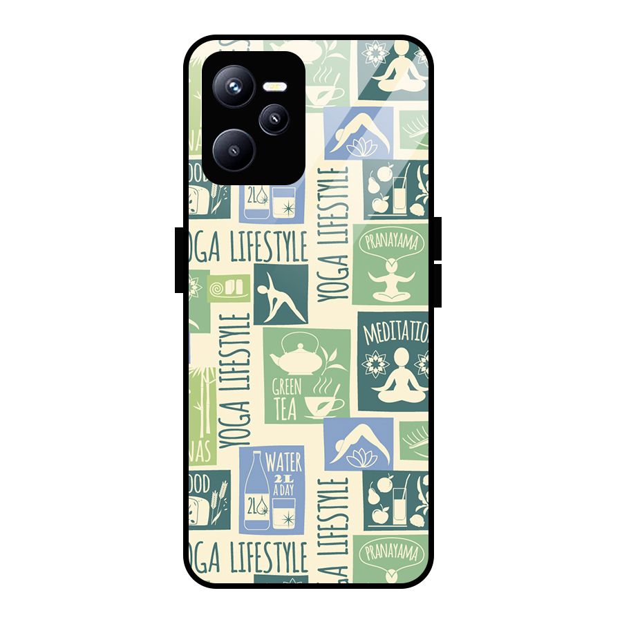 Vintage Yoga Lifestyle Glass Back Case for Realme C35