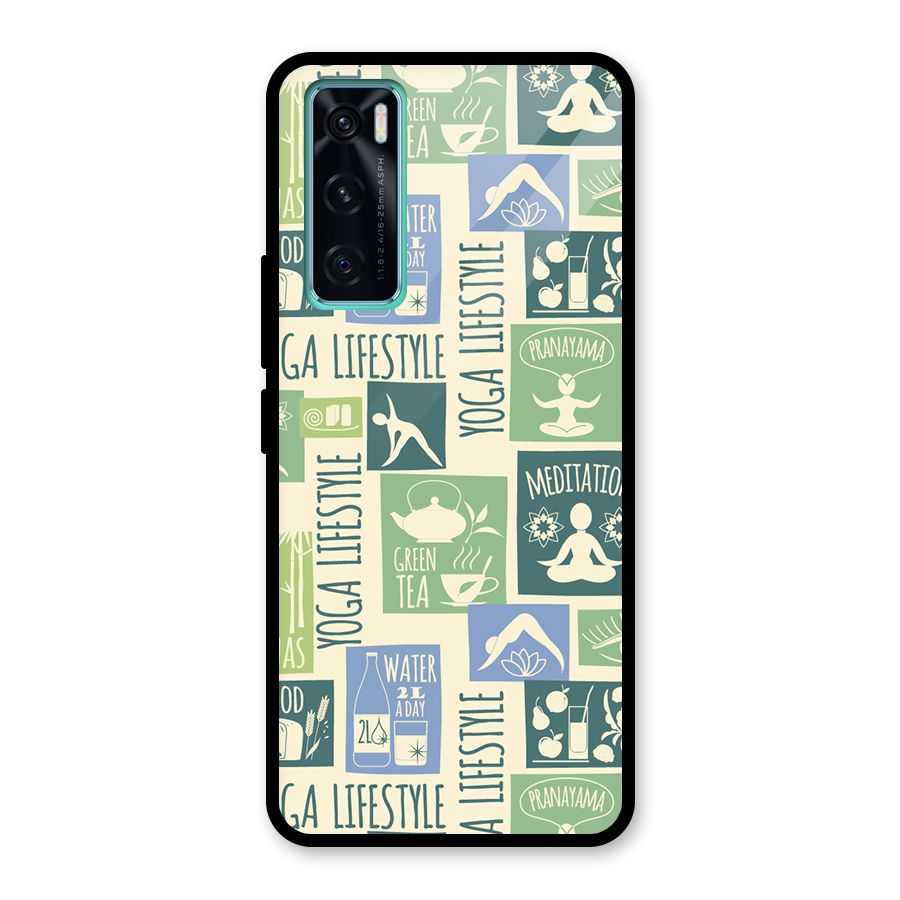 Vintage Yoga Lifestyle Glass Back Case for Vivo V20 SE