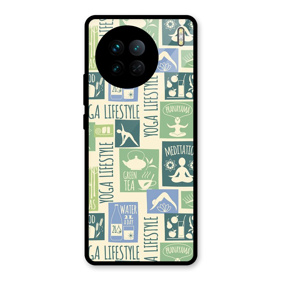 Vintage Yoga Lifestyle Glass Back Case for Vivo X90