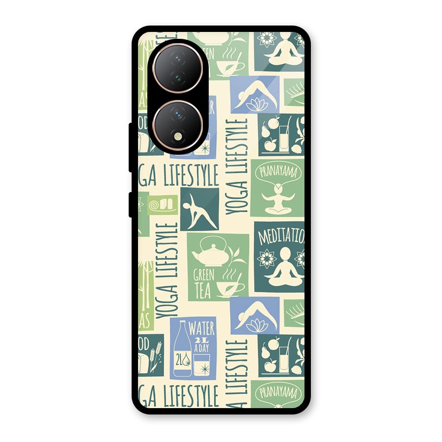 Vintage Yoga Lifestyle Glass Back Case for Vivo Y100A