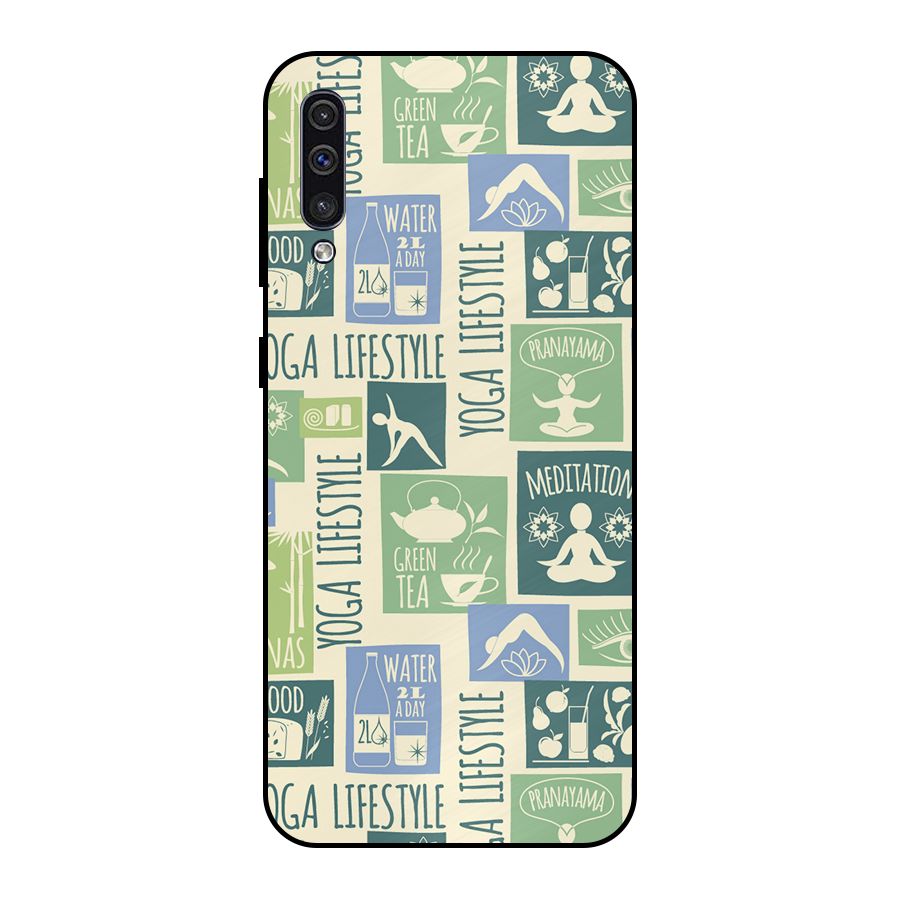 Vintage Yoga Lifestyle Metal Back Case for Galaxy A30s