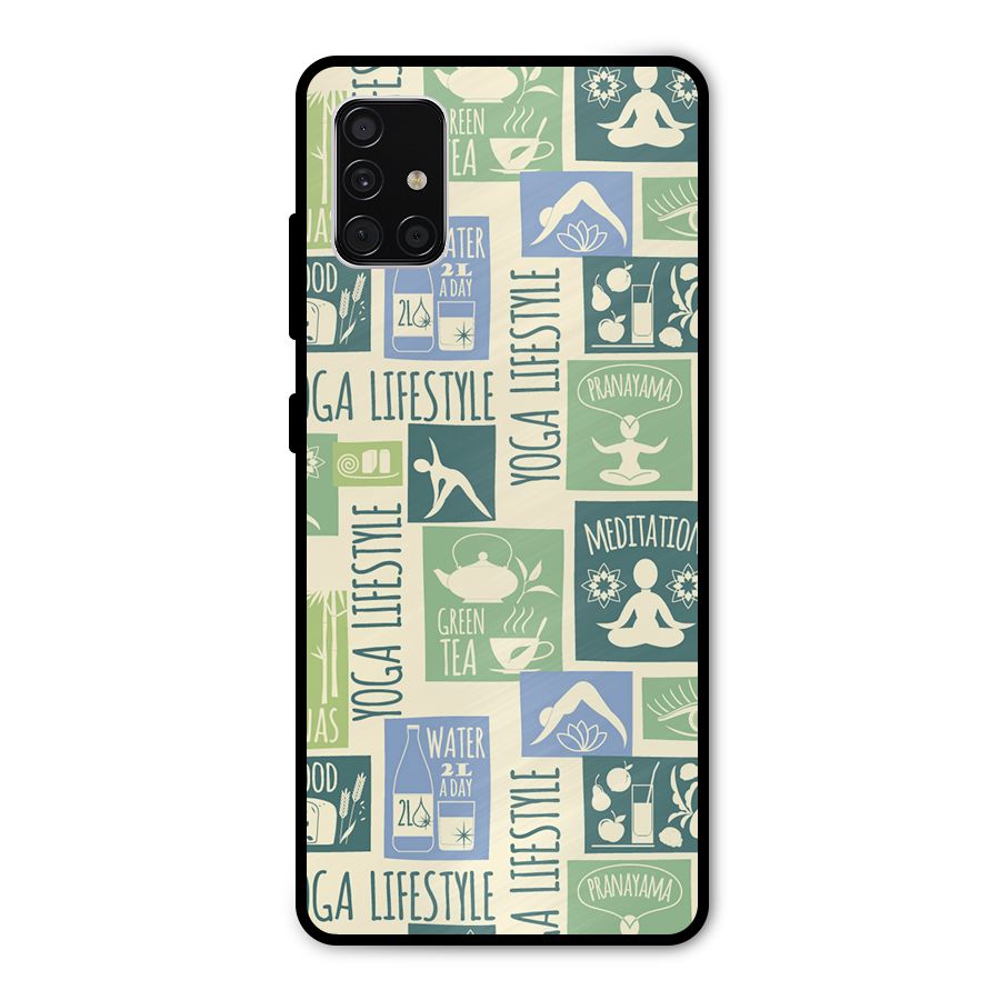 Vintage Yoga Lifestyle Metal Back Case for Galaxy A51