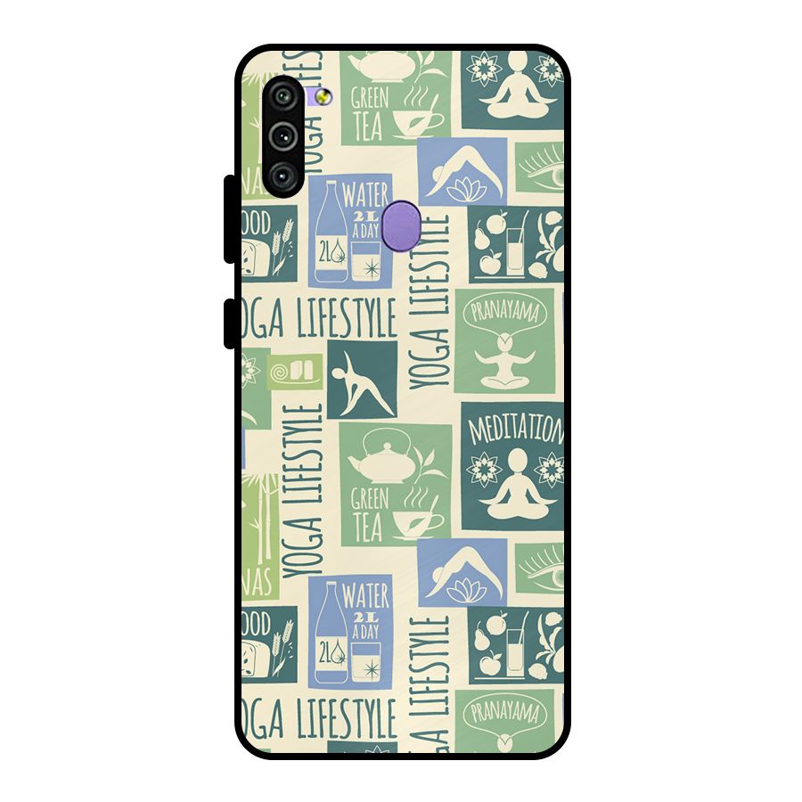 Vintage Yoga Lifestyle Metal Back Case for Galaxy M11