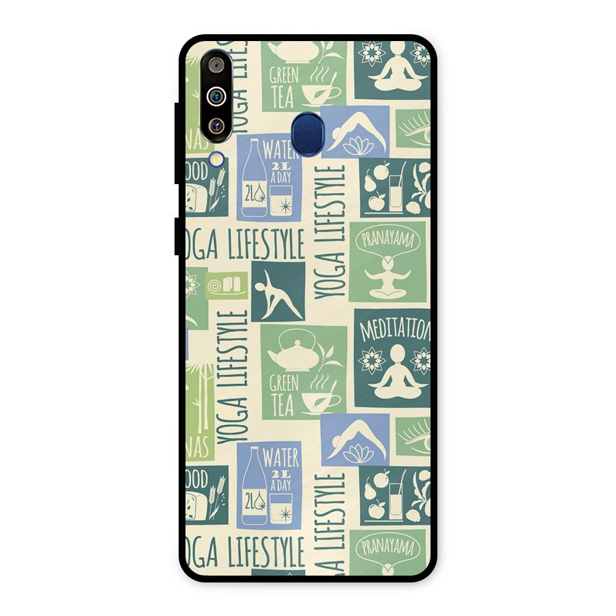 Vintage Yoga Lifestyle Metal Back Case for Galaxy M30