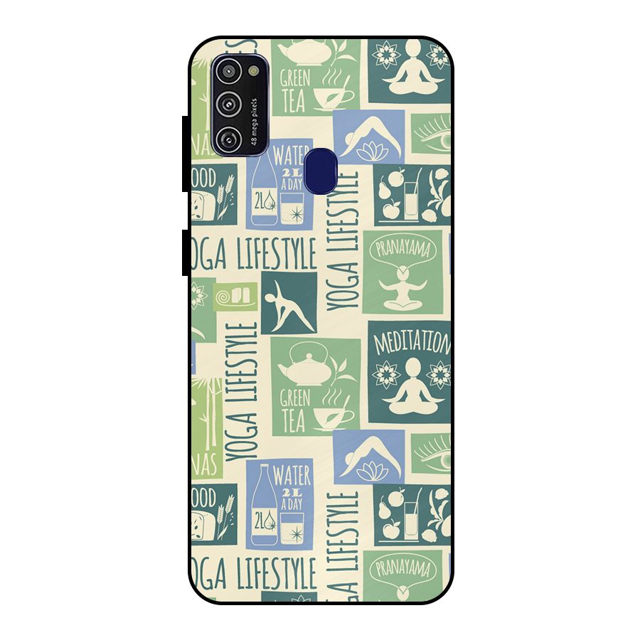 Vintage Yoga Lifestyle Metal Back Case for Galaxy M30s