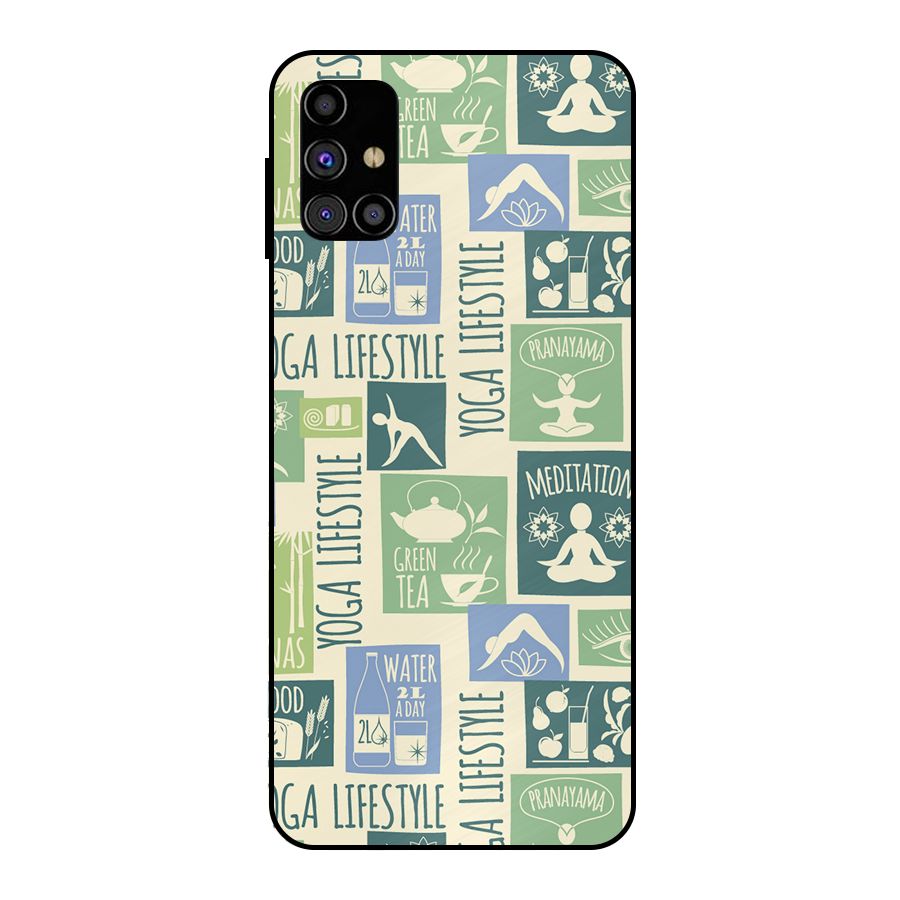 Vintage Yoga Lifestyle Metal Back Case for Galaxy M31s