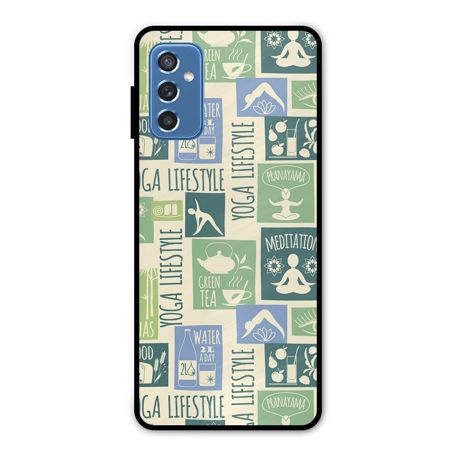 Vintage Yoga Lifestyle Metal Back Case for Galaxy M52 5G