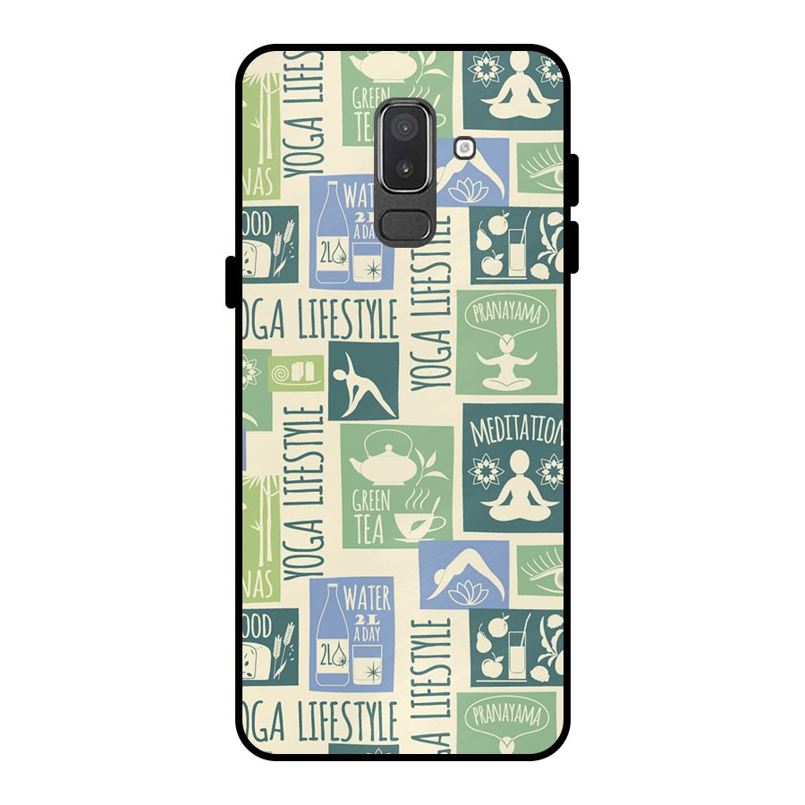 Vintage Yoga Lifestyle Metal Back Case for Galaxy On8 (2018)
