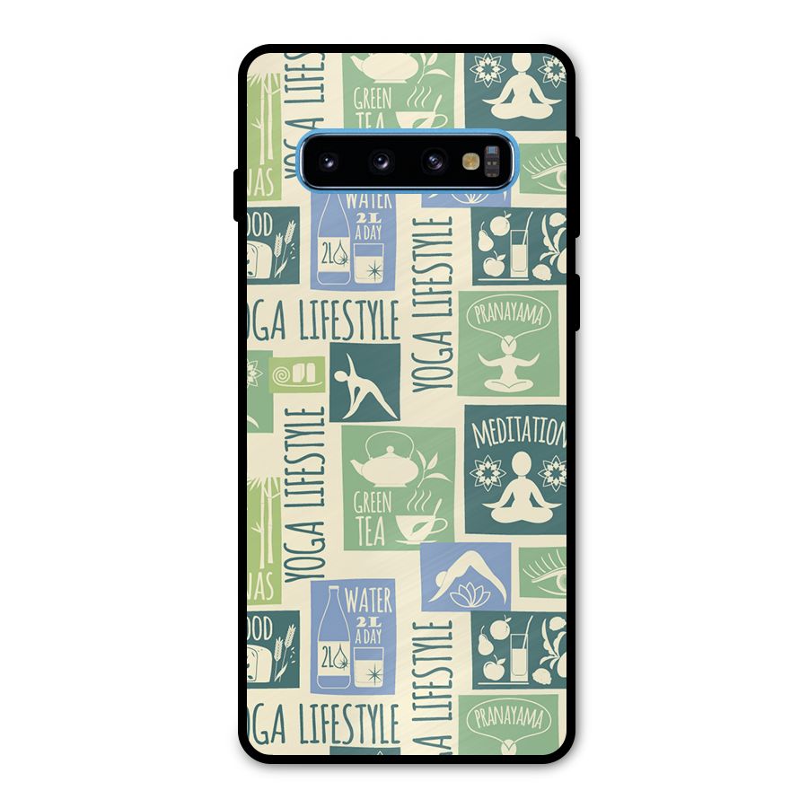 Vintage Yoga Lifestyle Metal Back Case for Galaxy S10